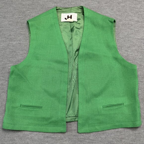 Vintage JH Collectibles Womens 8-11 Kelly Green Vest and Wide-Leg Pantsuit Set - Picture 7 of 16